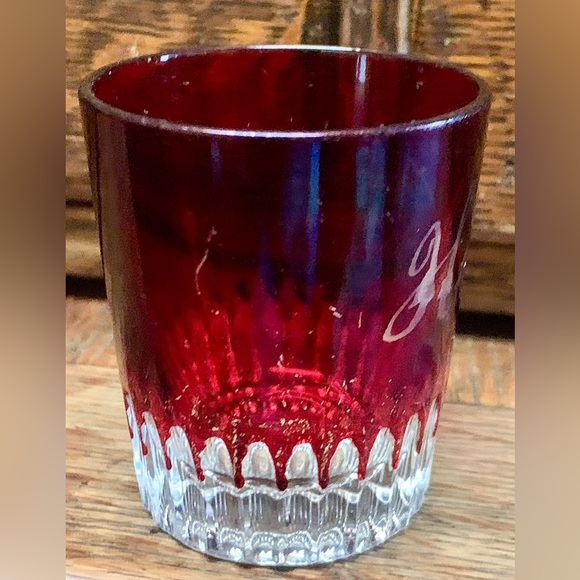 Early 20th Centuty HART Ruby Flash Crystal Antique Shot Glass - Picture 14 of 16